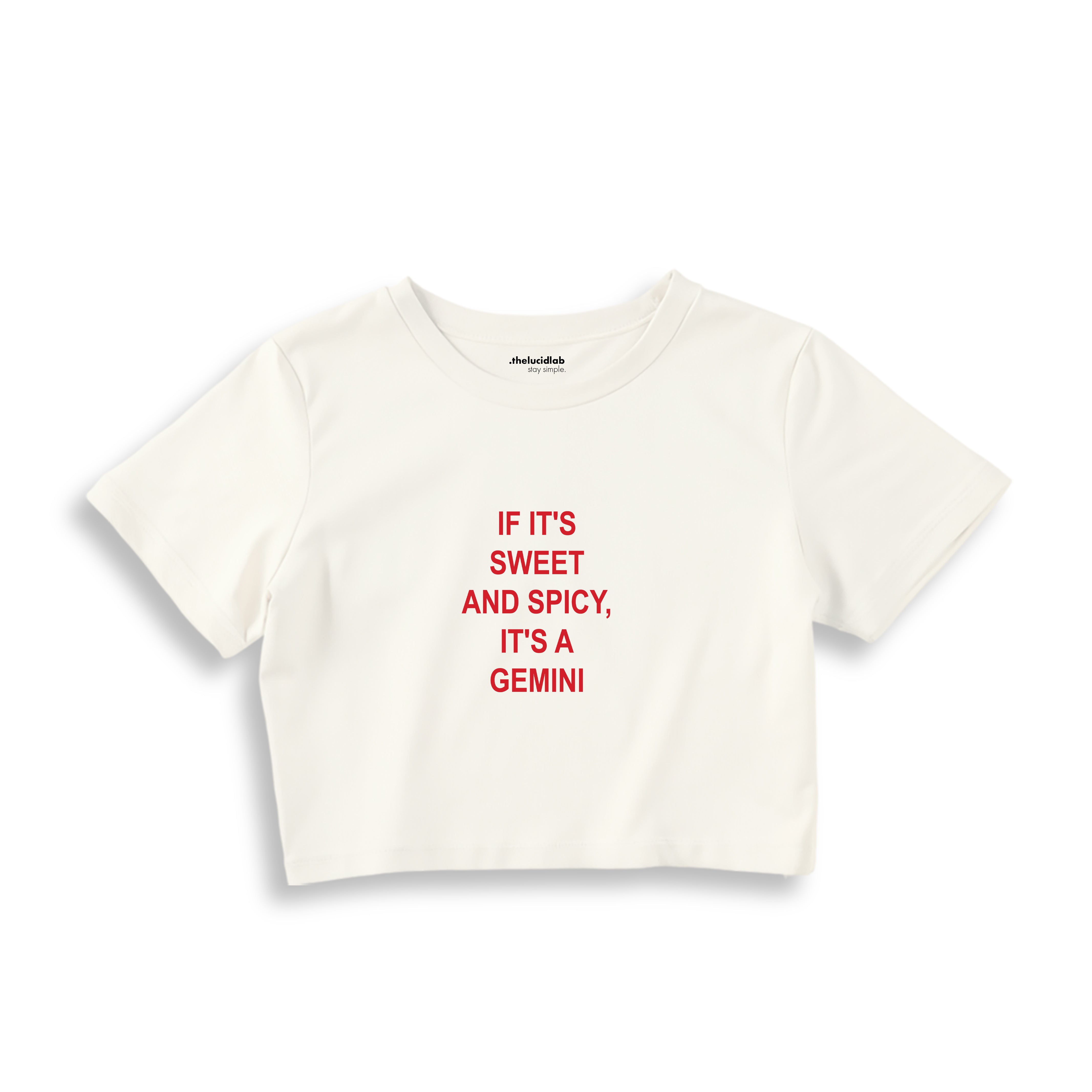 It's a Gemini Crop Tişört - ekru