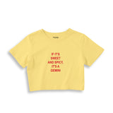 It's a Gemini Crop Tişört - sari