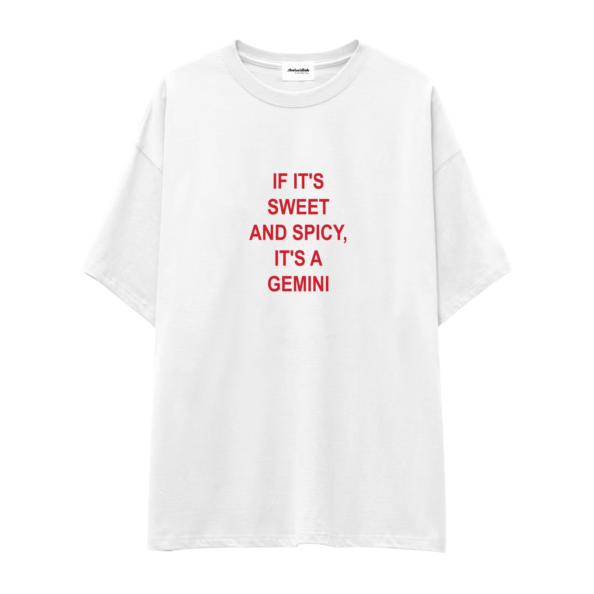 It's a Gemini Oversize Tişört - beyaz