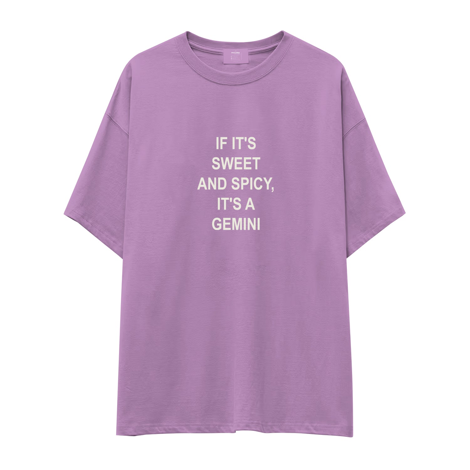 It's a Gemini Oversize Tişört - lila