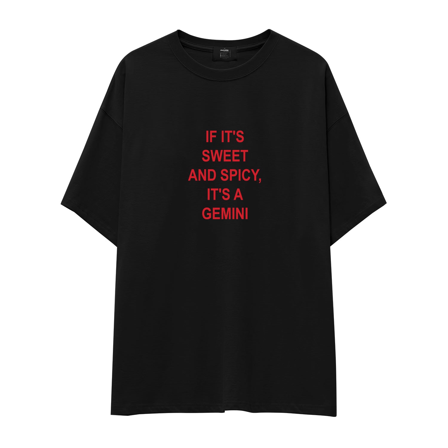It's a Gemini Oversize Tişört - siyah