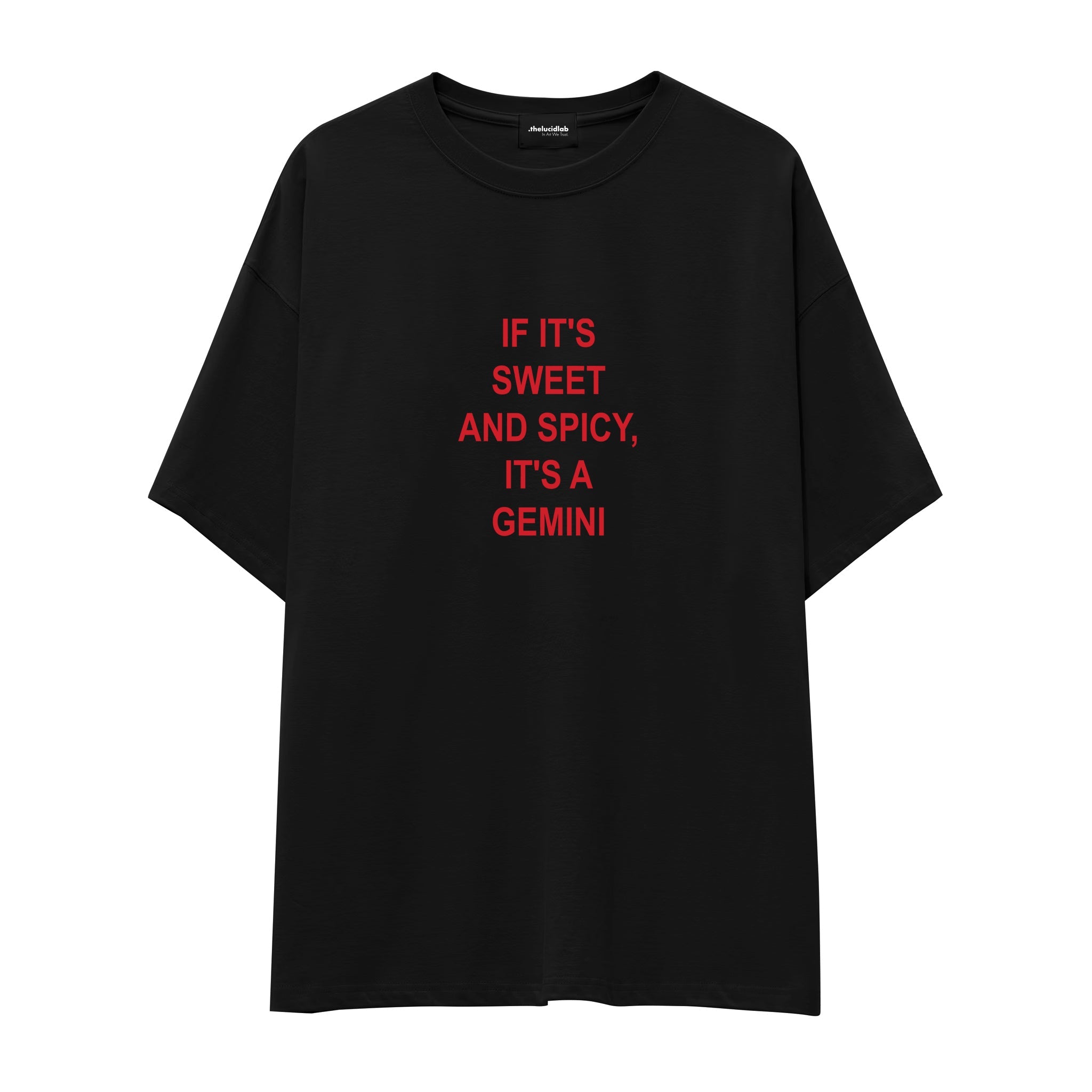 It's a Gemini Oversize Tişört - siyah