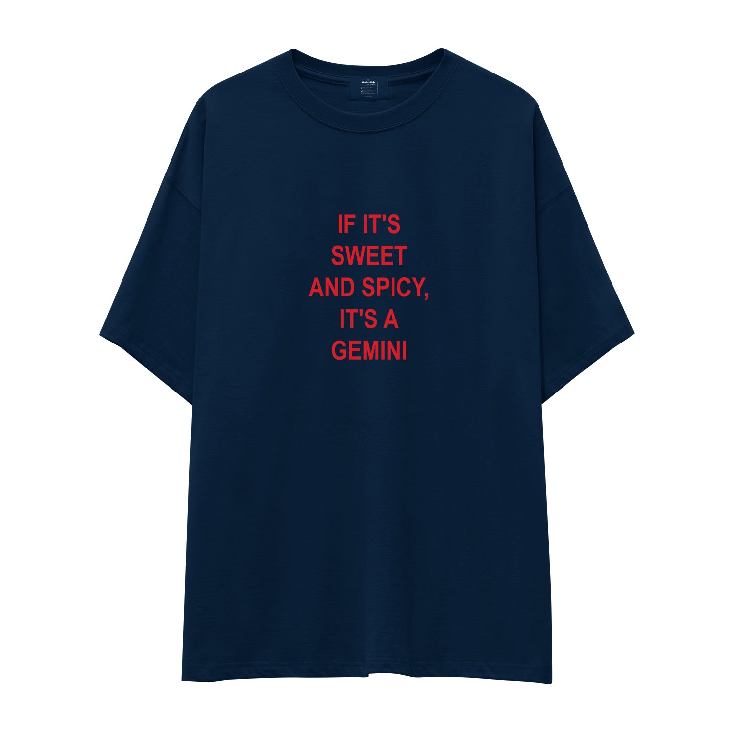 It's a Gemini Oversize Tişört - lacivert-1