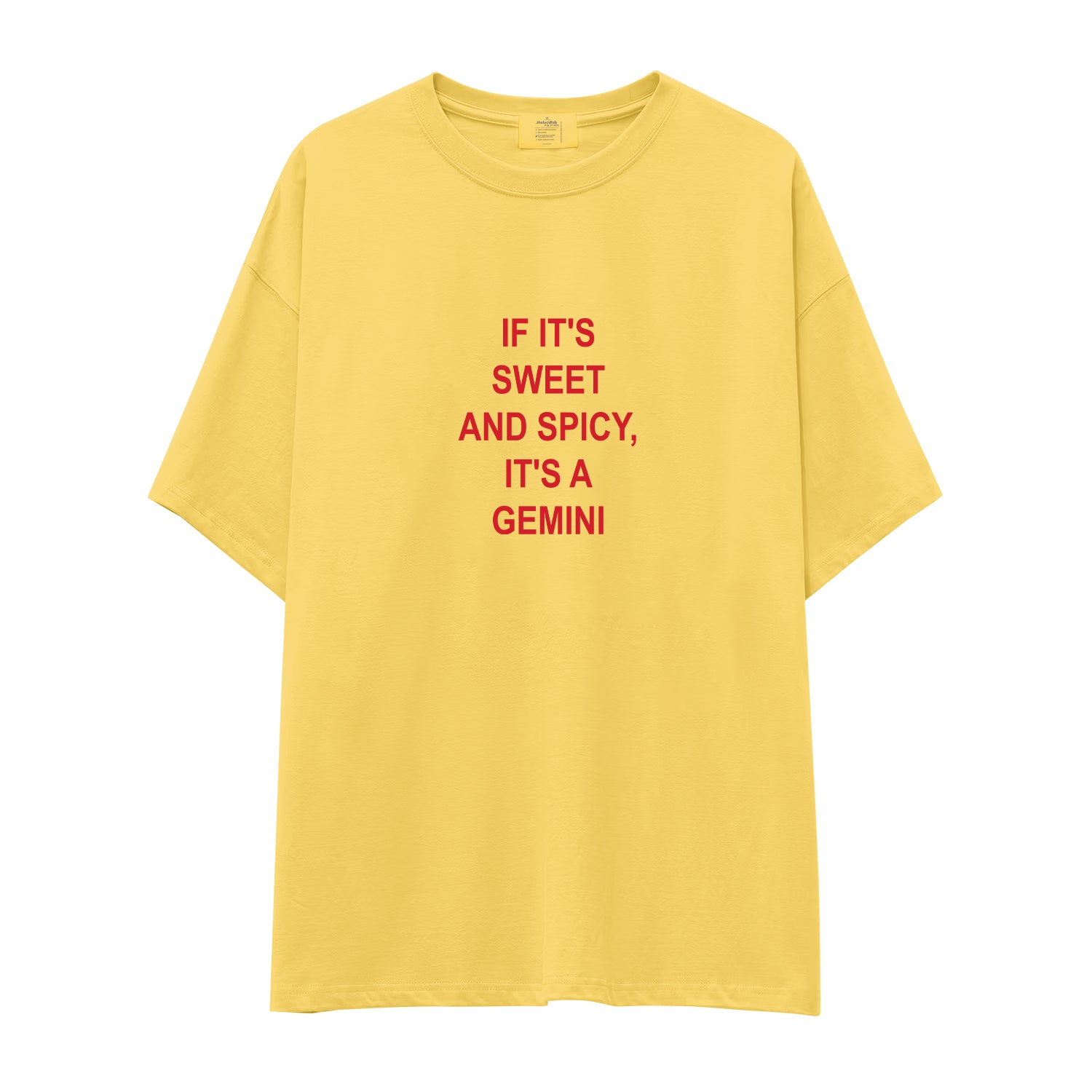 It's a Gemini Oversize Tişört - sari