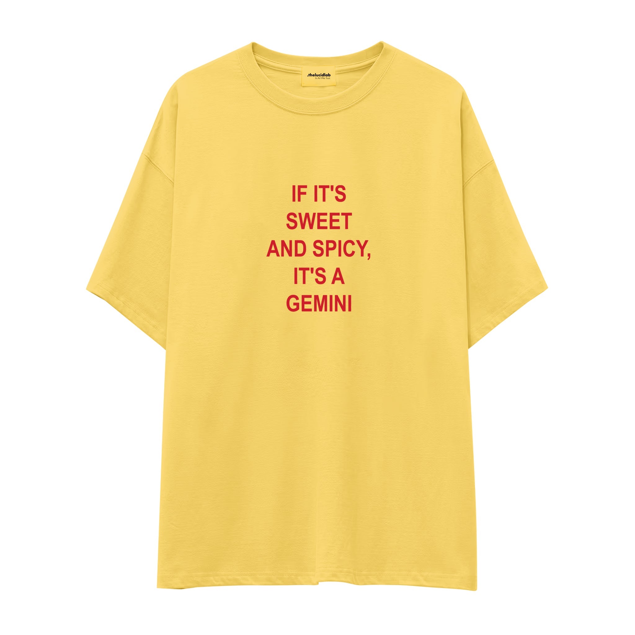 It's a Gemini Oversize Tişört - sari
