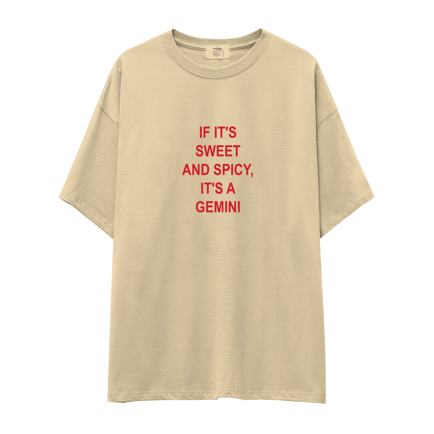 It's a Gemini Oversize Tişört - krem