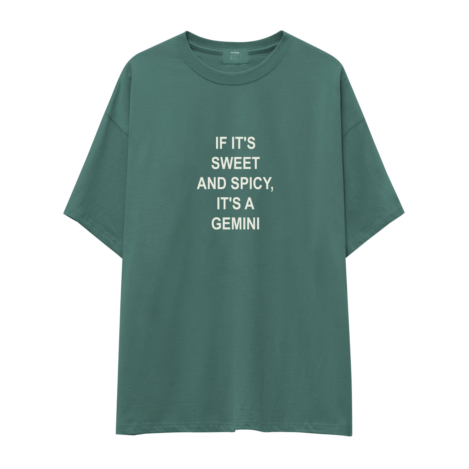 It's a Gemini Oversize Tişört - yesil