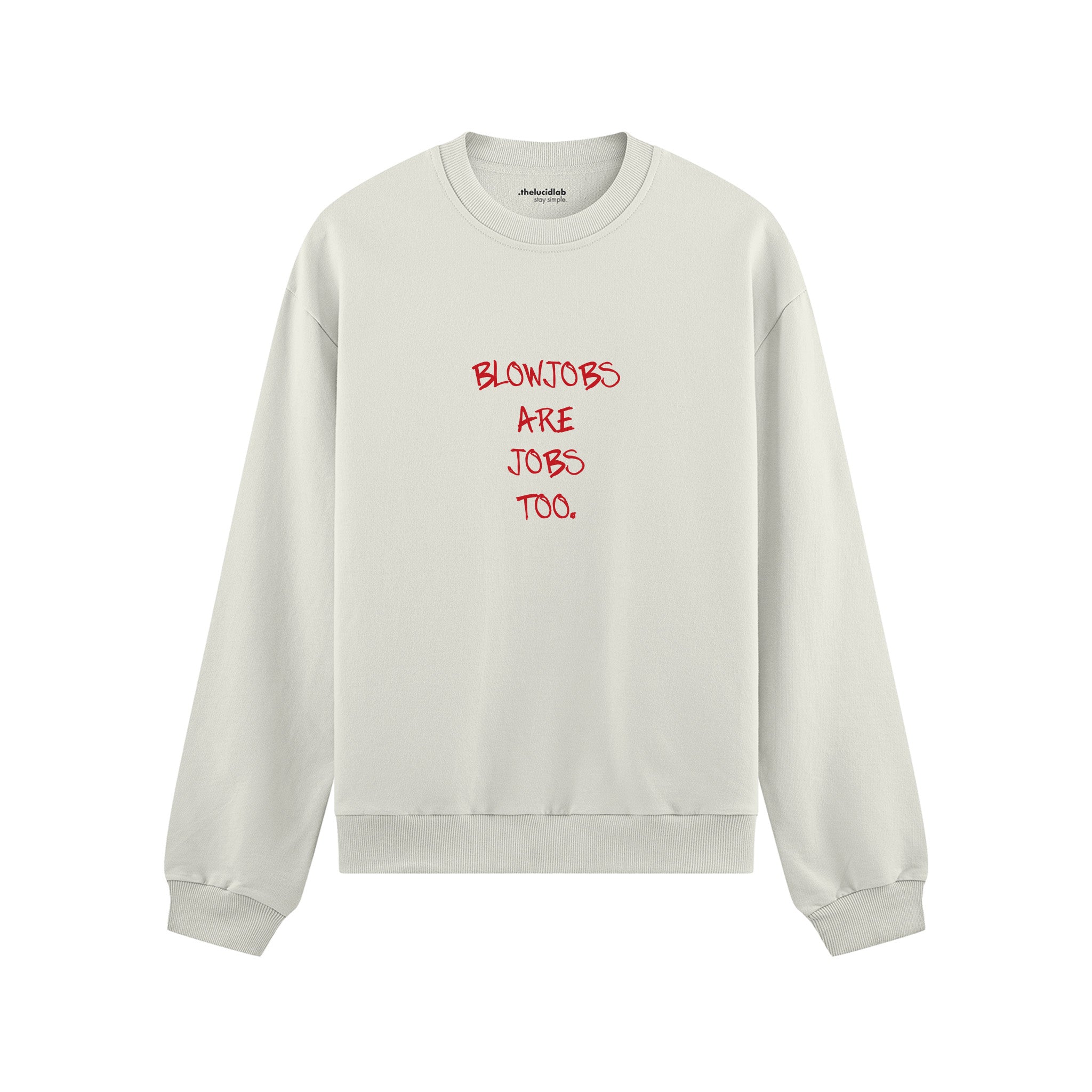 Jobs Too Oversize Sweatshirt - Beyaz - ön görünüm