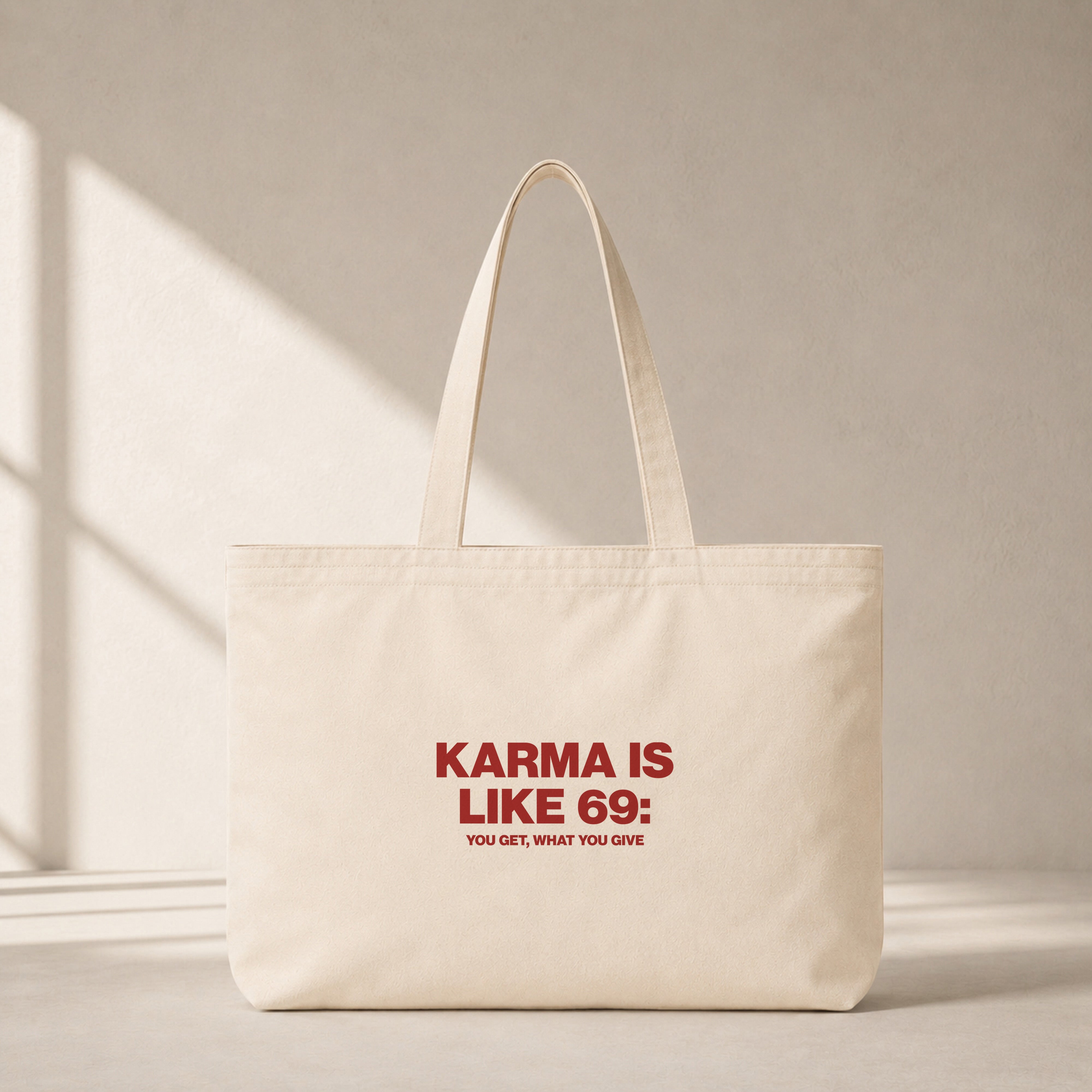 Karma Is Like 69 Club Tote Bag – ön görünüm