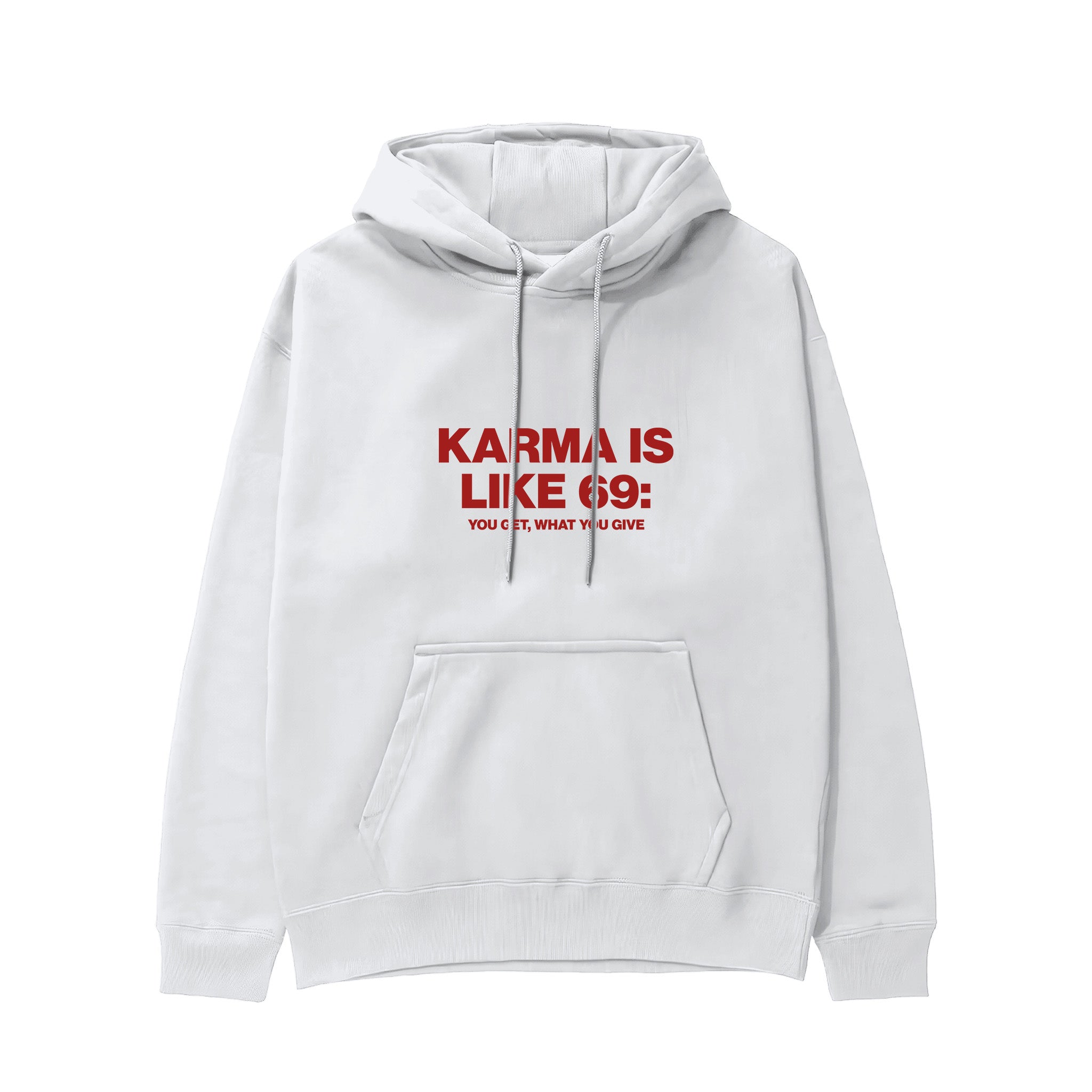 Karma Is Like 69 Hoodie - Beyaz - ön görünüm