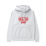 Keep Your Mouth Shut Hoodie - Beyaz - ön görünüm