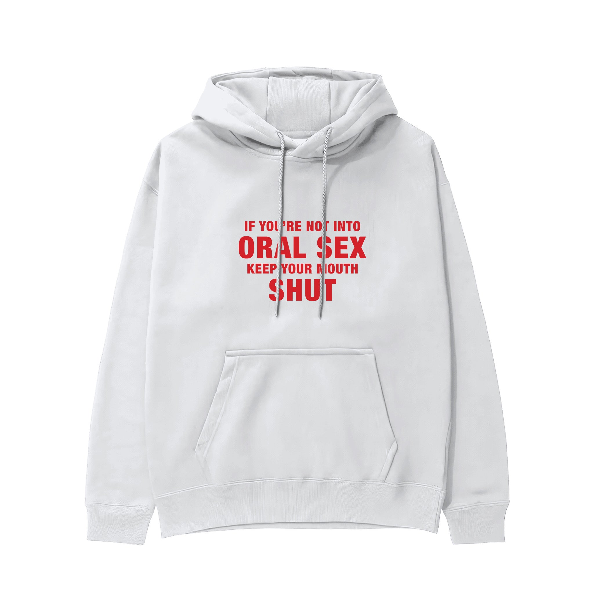 Keep Your Mouth Shut Hoodie - Beyaz - ön görünüm