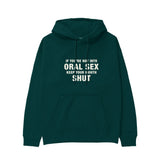 Keep Your Mouth Shut Hoodie - Koyu Yeşil - ön görünüm