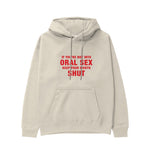 Keep Your Mouth Shut Hoodie - Krem - ön görünüm
