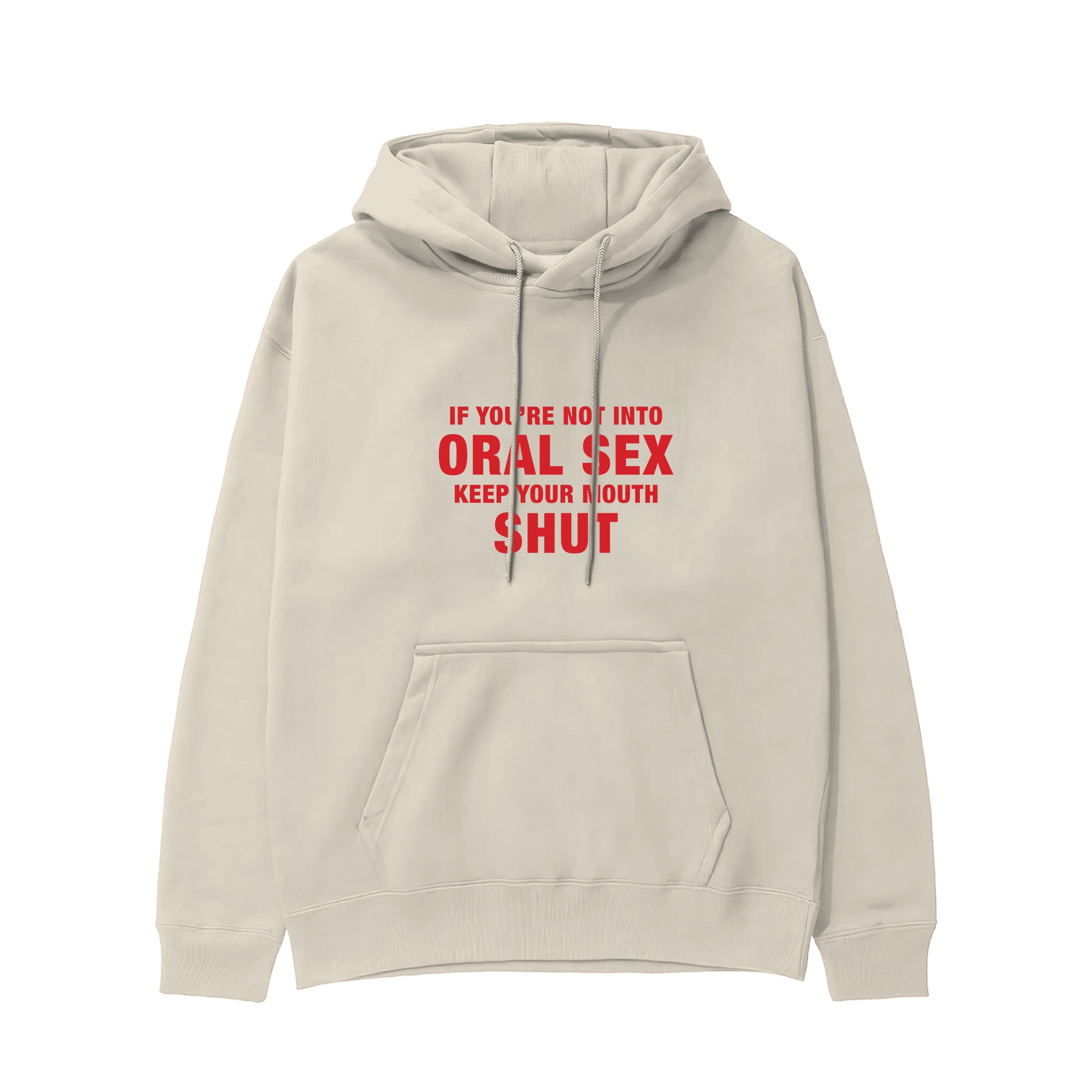 Keep Your Mouth Shut Hoodie - Krem - ön görünüm