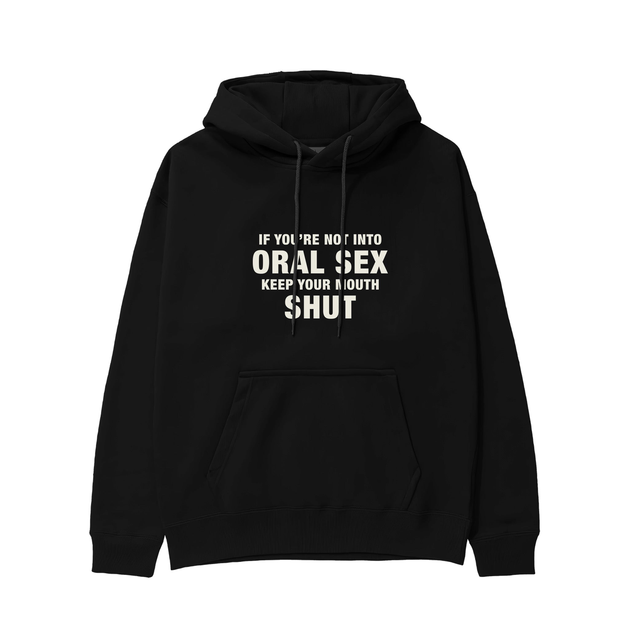 Keep Your Mouth Shut Hoodie - Siyah - ön görünüm