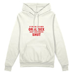 Keep Your Mouth Shut Oversize Hoodie - Beyaz - ön görünüm