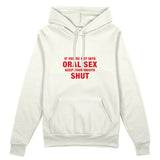 Keep Your Mouth Shut Oversize Hoodie - Beyaz - ön görünüm