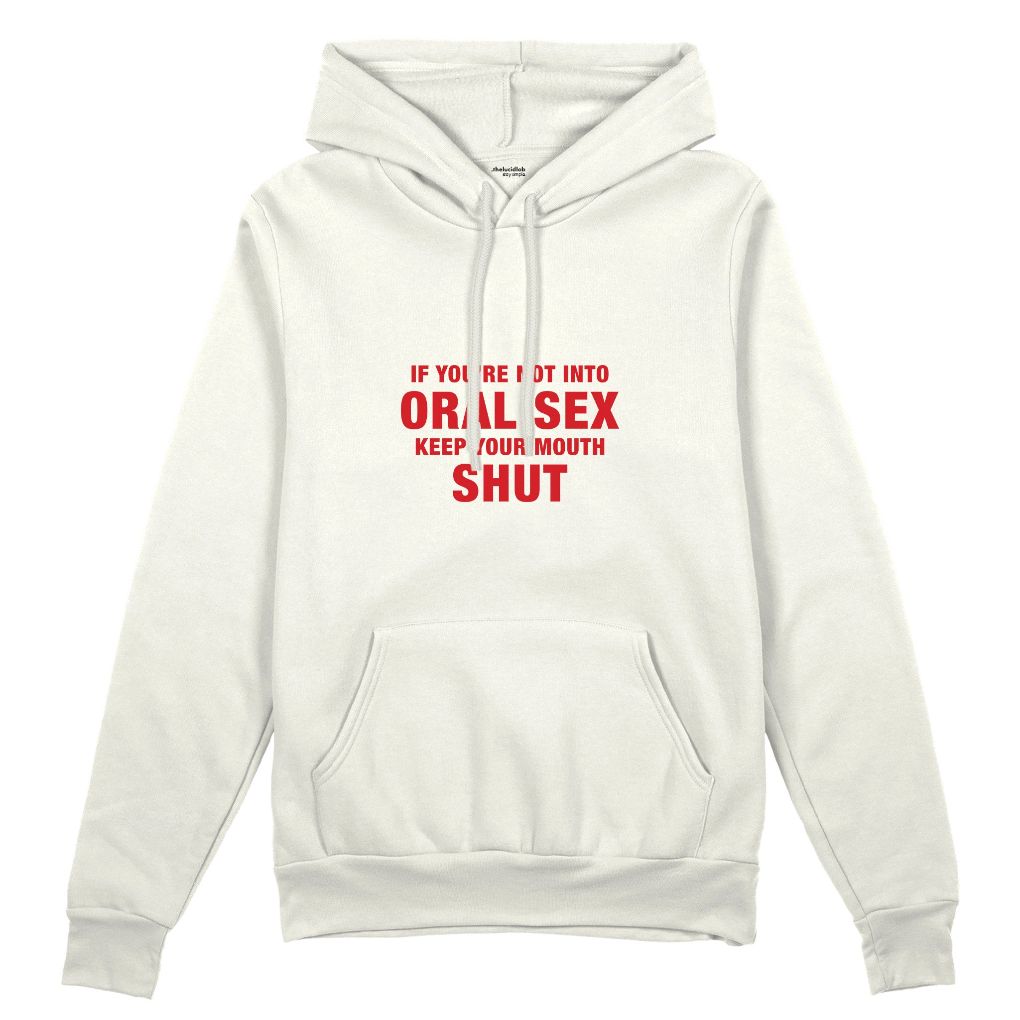 Keep Your Mouth Shut Oversize Hoodie - Beyaz - ön görünüm