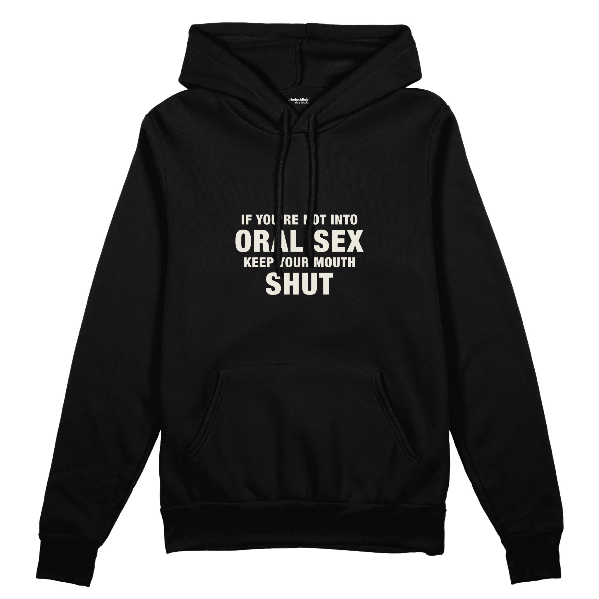 Keep Your Mouth Shut Oversize Hoodie - Siyah - ön görünüm