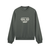 Keep Your Mouth Shut Oversize Sweatshirt - Antrasit - ön görünüm