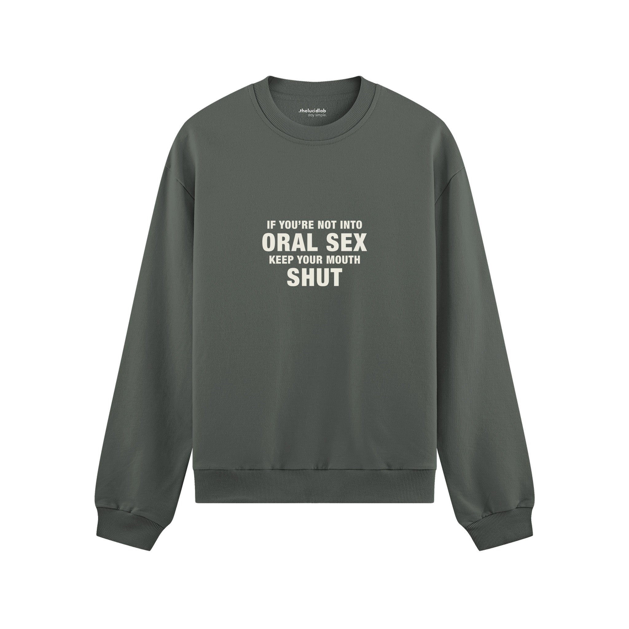 Keep Your Mouth Shut Oversize Sweatshirt - Antrasit - ön görünüm