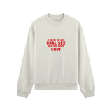 Keep Your Mouth Shut Oversize Sweatshirt - Beyaz - ön görünüm