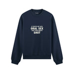 Keep Your Mouth Shut Oversize Sweatshirt - Lacivert - ön görünüm