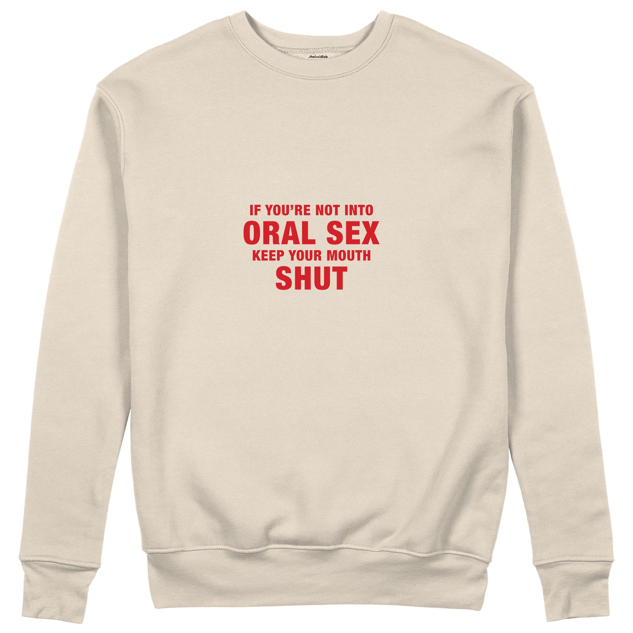 Keep Your Mouth Shut Sweatshirt - Bej - ön görünüm