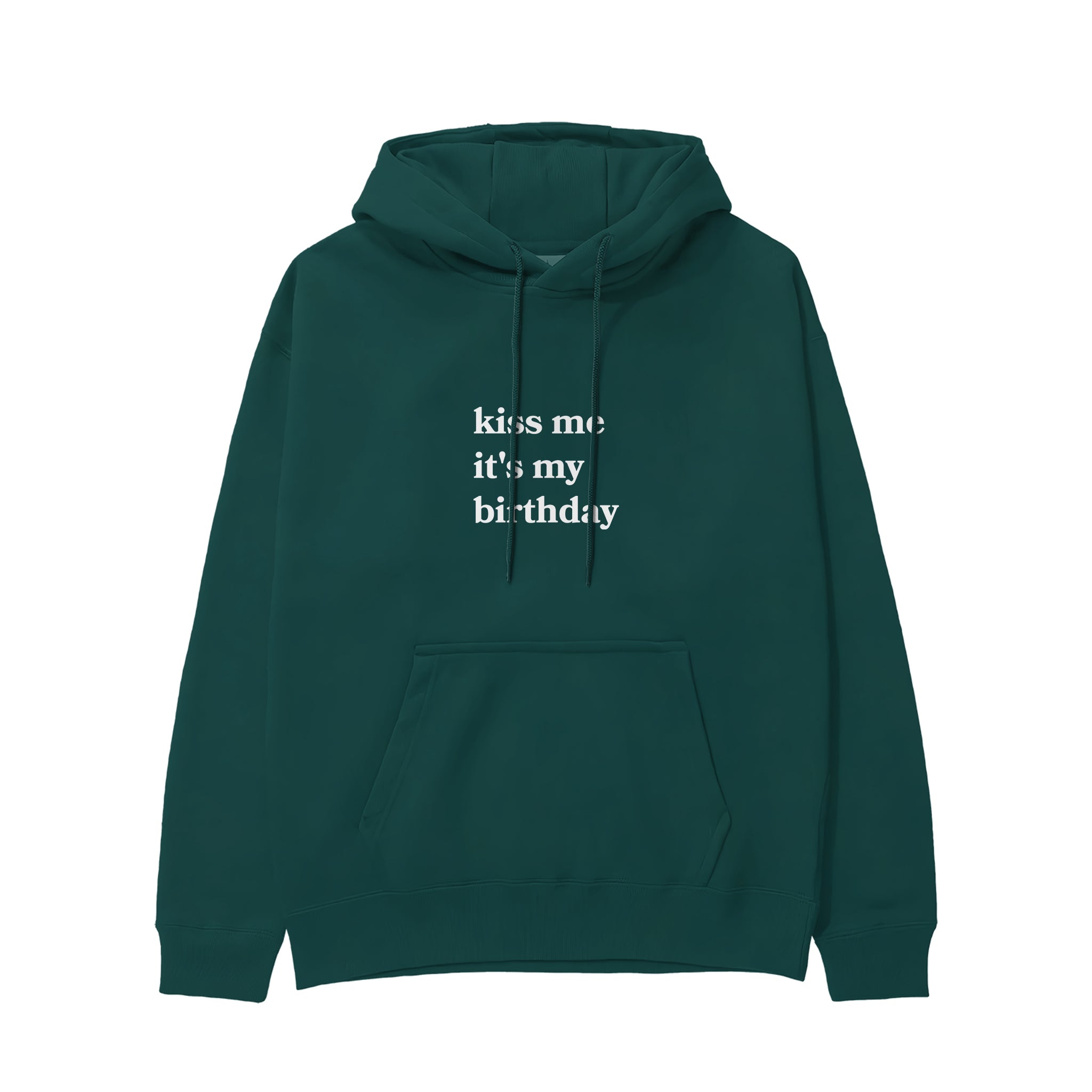 Kiss Me It's My Birthday Hoodie - Antrasit - ön görünüm