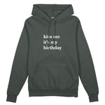 Kiss Me It's My Birthday Oversize Hoodie - Antrasit - ön görünüm