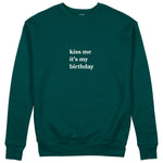 Kiss Me It's My Birthday Sweatshirt - Antrasit - ön görünüm