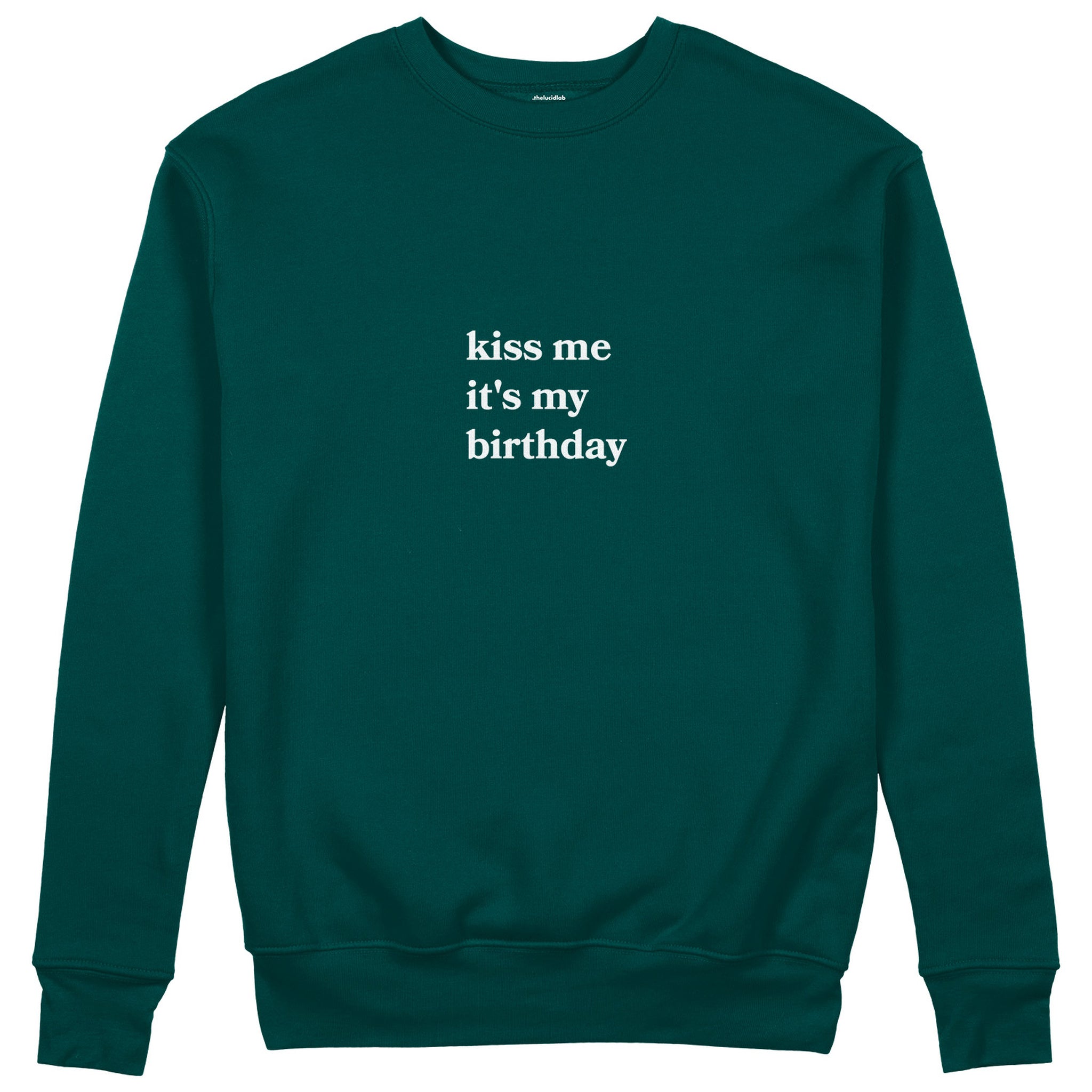 Kiss Me It's My Birthday Sweatshirt - Antrasit - ön görünüm