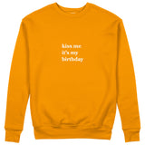 Kiss Me It's My Birthday Sweatshirt - Turuncu - ön görünüm