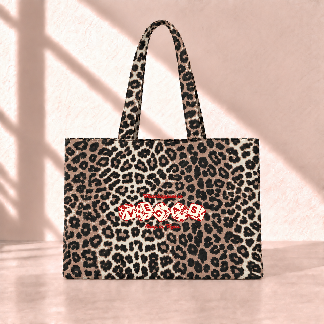 What Happens In Vegas Leopard Tote Bag ön görünüm