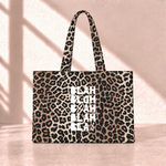 Blah Blah Blah Leopard Tote Bag önden görünüm