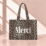 Merci Leopard Tote Bag önden görünüm