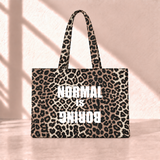 Normal Is Boring Leopard Tote Bag önden görünüm