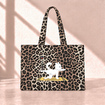 Wine Yoga Cat Leopard Tote Bag önden görünüm