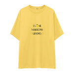I Love Squeezing Lemons Oversize Tişört — Sarı — Ön baskı