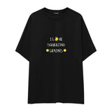 I Love Squeezing Lemons Oversize Tişört — Siyah — Ön baskı