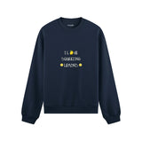I Love Squeezing Lemons Oversize Sweatshirt — Lacivert — Ön baskı