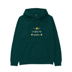 I Love Squeezing Lemons Hoodie — Koyu Yeşil — Ön baskı