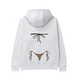Leopard Bikini Hoodie - Beyaz - arka görünüm