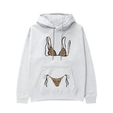 Leopard Bikini Hoodie - Beyaz - ön görünüm