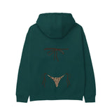 Leopard Bikini Hoodie - Koyu Yeşil - arka görünüm