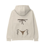 Leopard Bikini Hoodie - Krem - arka görünüm