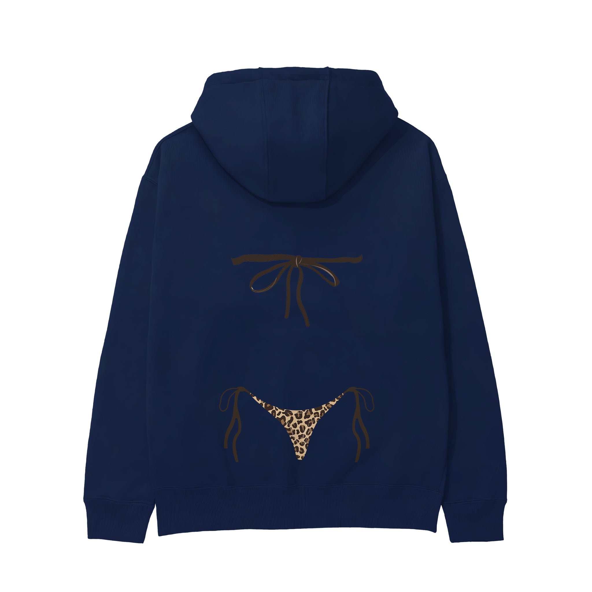 Leopard Bikini Hoodie - Lacivert - arka görünüm
