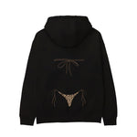 Leopard Bikini Hoodie - Siyah - arka görünüm