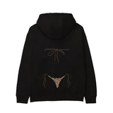Leopard Bikini Hoodie - Siyah - arka görünüm